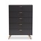 Baxton Studio Kelson Modern and Contemporary Dark Grey and Gold Finished Wood 5-Drawer Chest 189-11575-ZORO - alternate 7